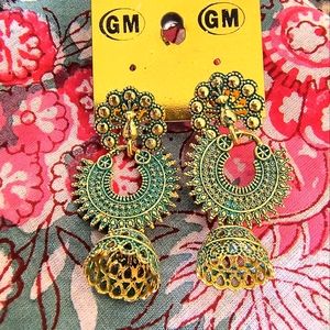 Beautiful Peacock Dangle Earrings from India